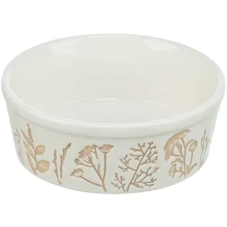 Trixie Futterstation aus Keramik, 1,2 l/Ø 20 cm, Weiß/Taupe