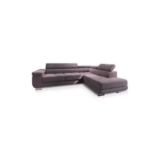 masseno Ecksofa SELVA R-S mit Schlaffunktion L-Form, Sofa mit Bettkasten, Wohnzimmersofa, Couch, Soffa, Bettsofa, Couchgarnitur- Lila, MONOLITH 62 - Lila