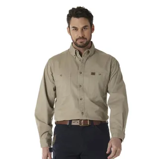 Wrangler Riggs Workwear Herren Logger Twill Langarm Arbeitshemd, Khaki, XX-Large