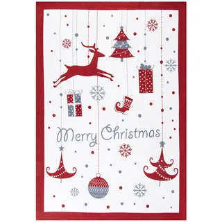 Excelsa 65432, Mehrzweck-Geschirrtuch Merry Christmas, 50 x 70 cm, Baumwolle