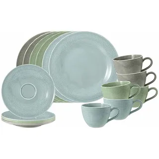 Seltmann Weiden Geschirr-Set »Kaffeeservice Beat Color Glaze 18er Set bunt«, bunt