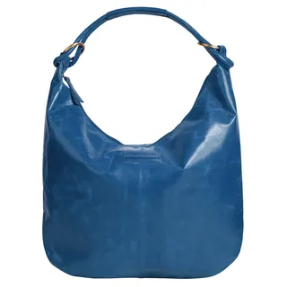 Shopper BRUNO BANANI, Damen, Gr. B/H/T: 40cm x 33cm x 4cm onesize, blau, Leder, leicht glänzend, unifarben, Taschen Shopper, echt Leder
