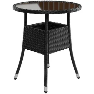 Juskys Gartentisch Ø 60 x 73 cm Schwarz