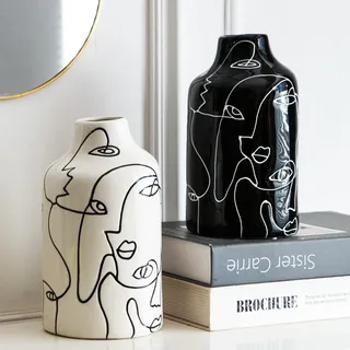 Kimdio Keramikvase für Wohnkultur, abstraktes unregelmäßiges Design, Blumenvase, Wohnzimmerdekoration, minimalistische dekorative Vasen für Pampasgras