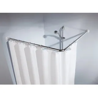 KLEINE WOLKE Duschvorhangstange Winkelstange 90 x 90 cm silber