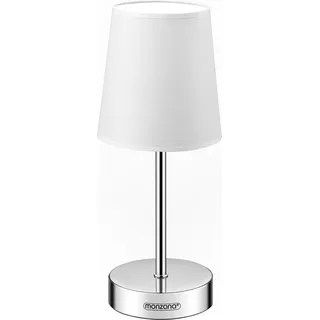 MONZANA® Nachttischlampe 32cm Stoffschirm E14 Grau Taupe Anthrazit Weiß Wohnzimmer Schlafzimmer Lampe Leuchte Tischlampe Nachttischleuchte Tischleuchte - Weiß