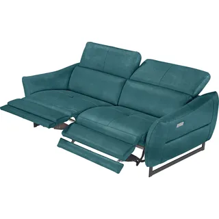 Egoitaliano Couch 2,5-Sitzer mit elektrischer Relaxfunktion Blau
