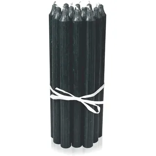 LUMELY dänische Premium Stabkerzen Schwarz, 12er Pack, Höhe 29cm, Ø 2,2cm, Brenndauer ca. 14 Stunden, zylindrische Leuchterkerzen, Deko Kerzen Set, Kerzen Skandinavisch