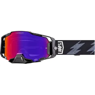 100% 100 Percent Armega Hiper Crenshaw, Crossbrille verspiegelt - Schwarz/Weiß Lila-Verspiegelt