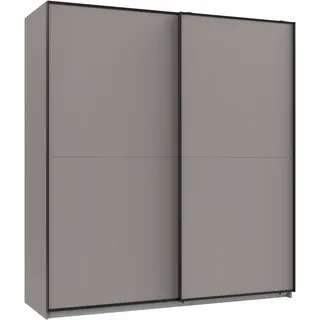 WIMEX Schwebetürenschrank Neu-Ulm 180 x 198 x 65 cm Saharagrau/Schwarz