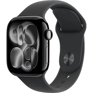 Apple Watch Series 11 GPS 42 mm Aluminiumgehäuse diamantschwarz Sportarmband schwarz S/M
