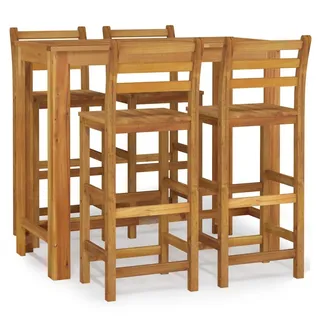 vidaXL 5-tlg. Gartenbar-Set Massivholz Akazie - Braun
