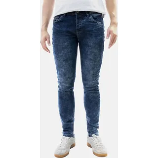 Jaylvis Jeans Slim FIt 5-Pocket Design Knopfverschluss Größe: 31W - Blau