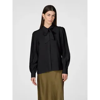 Y.A.S Schluppenbluse »YASPIL LS BOW SHIRT S. NOOS«, mit Schleifendetail, schwarz