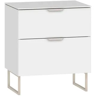 Jutzler Nachtkästchen , Weiß , Metall , 2 Schublade(n) Schubladen , 45x53x43 cm , Typenauswahl , Schlafzimmer, Nachtkästchen