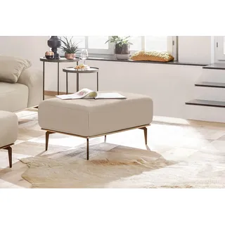 W.Schillig Polsterhocker »run« mit Holzsockel, Füße in Bronze pulverbeschichtet, Breite 75 cm, beige