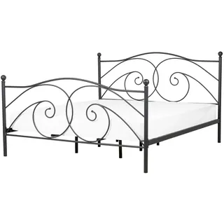 Beliani Metallbett Schwarz Metall 180x200 cm Schlafzimmer, Betten, Metallbetten