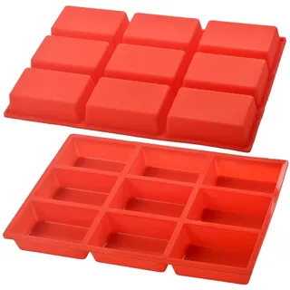 ionEgg Silikon-Mini-Kastenform, antihaftbeschichtete Brotform, 9-Mulden-Backform für Kastenkuchen, Brot, Hackbraten, 2 Stück