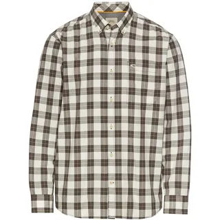 camel active Herren Hemd im Regular Fit | Kariertes Langarmhemd aus 100% Baumwolle Grau, menswear-3XL