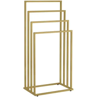 Home Collective Handtuchhalter in Gold , Goldfarben , Metall , 45x93.5x29 cm , Badezimmer, Badezimmerausstattung, Handtuchhalter