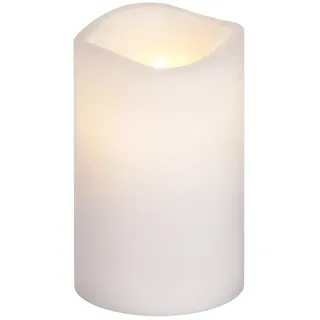 Star Trading LED Stumpenkerze Paul, Timer 6/18h, 200h Batterielaufzeit, Warmweiß Ø7,5x11,5 cm, Flammenlose Kerze für Innen & Außen – Wohnzimmer, Balkon & Tischdeko
