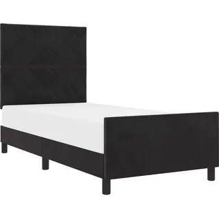 vidaXL Boxspringbett mit Kopfteil Schwarz 100 x 200 cm Samt - Schwarz
