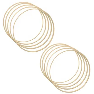 JZK 10 x Bambusreifen 20 cm Holzreifen für Makramee Handwerk, Holz Traumfänger Reifen, Blumenkranz Ring, Wandbehang Handwerk Holzring