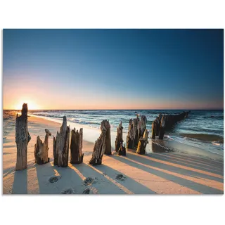 Artland Wandbild »Sonnenuntergang Strand Wellenbrecher« Meer Bilder 1 Stk. tlg. als Alubild, Outdoorbild, Leinwandbild, Poster, Wandaufkleber, braun