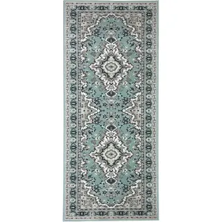 OTTO home Läufer »Oriental, Made in Belgium« rechteckig 7 mm Höhe Läufer, Brücke, Kurzflor, Orient-Optik, mit Bordüre, gewebt, grün,