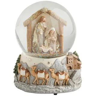 home&you Schneeball Mit Spieluhr Weihnachten Noelio , Glas , 11x15x11.5 cm , Dekoration, Weihnachtsdekoration