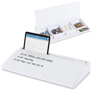Relaxdays Schreibtisch Organizer mit Whiteboard Weiß 1 St.
