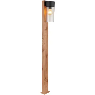 GLOBO Etsi 1-flg. 9 cm Zylinderförmig Edelstahl Holzoptik Dunkel