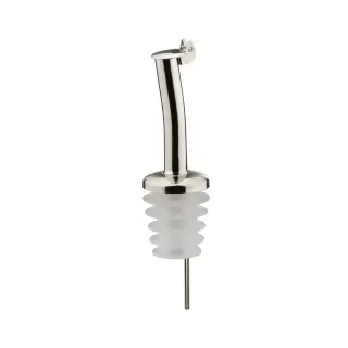 Westmark 2 Spirituosen-/Öl-/Essig-Ausgießer für Flaschen, mit Kläppchen, mit Luftröhrchen, Metall/rostfreier Edelstahl, Silikonkorken, Inox Standard, Silber, 45532280