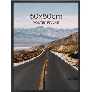 Giftgarden Schwarz Bilderrahmen 60x80 cm - Aluminium Rahmen für Fotos und Poster - Großer Fotorahmen für Wohnzimmer, Schlafzimmer, Arbeitszimmer