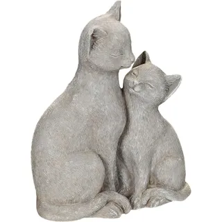 OTTO home Dekofigur Katze mit Kätzchen Grau Metall 21 cm