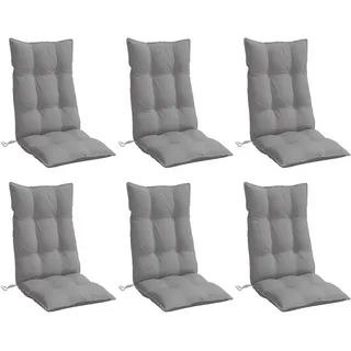 vidaXL Hochlehner-Auflagen 6 STK. Grau Oxford-Gewebe