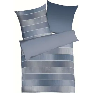 Kaeppel FEINBIBER Bettwäsche mit Reißverschluss, aus 100 % Baumwolle Timeless blau 1X 80/80+155/220 - Royalblau