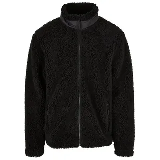 URBAN CLASSICS Basic Sherpa Reißverschlusspullover Black S