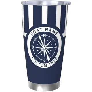 Personalisierte Nautische Ozean Thema Boot Kapitän Tumbler, Benutzerdefinierte Segler Segelyacht Boot Name Tumbler Kompass Kaffeebecher, Nautische Boot Besitzer Boot Schiff Segel Cup Geschenke