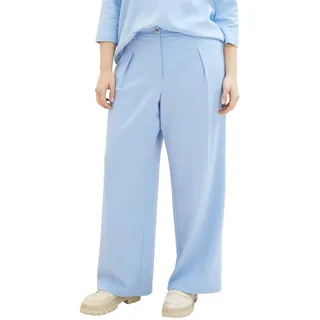 TOM TAILOR Damen Plussize Lea Straight Fit Hose mit weitem Bein, 34587 - Light Fjord Blue, 54