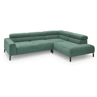 KAWOLA Eckcouch Cord 4-Sitzer Grün