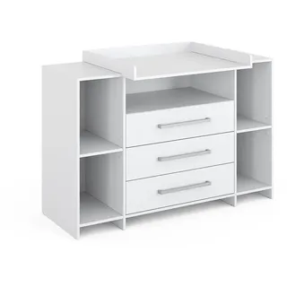 Vicco Wickelkommode Oskar Weiß 143 x 100 cm XL mit Schubladen , Holzwerkstoff , 8 Fächer , Rechteckig , 143x100x70 cm , Babymöbel & Kindermöbel, Babyzimmer, Wickelkommoden & Zubehör, Wickelkommoden