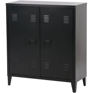 [en.casa] Oripää Aktenschrank 80 x 90 x 33 cm Schwarz