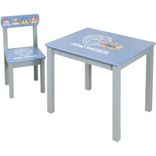 roba Kindersitzgruppe Paw Patrol Tisch und Stuhl Holz grau/blau
