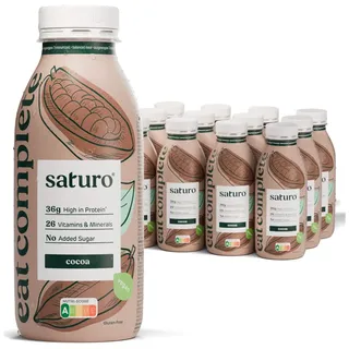 Saturo Trinknahrung Vegan Kakao | Astronautennahrung Mit Protein Trinkmahlzeit Nährstoffen 4800 ml
