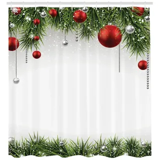 ABAKUHAUS Duschvorhang 175 x 240 cm grün rot