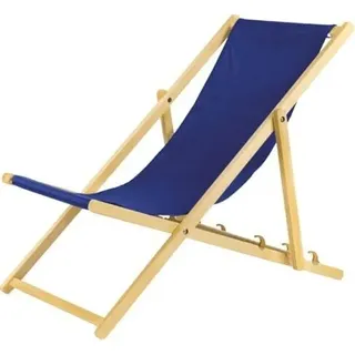 Liegestuhl blau klappbar aus Holz-mit Absicherungssystem Klappstuhl Klappliege Sonnenstuhl Strandstuhl Holzklappstuhl Sonnenstuhl Gartenliegen - Blau