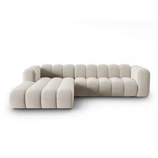 micadoni Ecksofa beige Textil, 4-Sitzer, L-Form, 290x177 cm, Hergestellt in Europa, Wohnzimmer, Sofas , Couches, Wohnlandschaften, Ecksofas