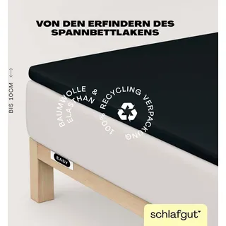 schlafgut Spannbettlaken Jersey-Elasthan 90 x 190 - 100 x 220 cm schwarz