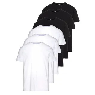 FRUIT OF THE LOOM T-Shirt », sechs Stück in unterschiedlicher Farbkomination« Packung, 6er-Pack, 6 Stk. mit Rundhalsausschnitt, schwarz-weiß